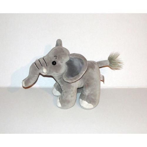 Doudou Elephant Gipsy Gris Et Blanc