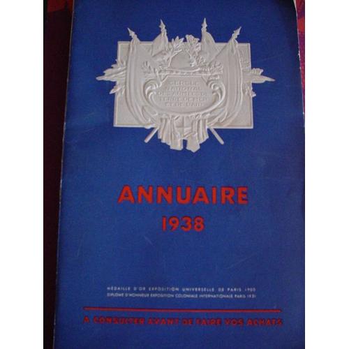 Annuaire 1938 Du Cercle National Des Armees De Terre De Mer Et De L'air