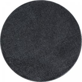 Tapis Rond Soula Gris 120x120 Rond Oeko Tex® En Polypropylène Doux Et Soyeux