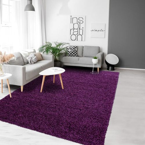 Tapis Shaggy Shaggy Li Violet 100x200 Oeko Tex® En Polypropylène Doux Et Soyeux
