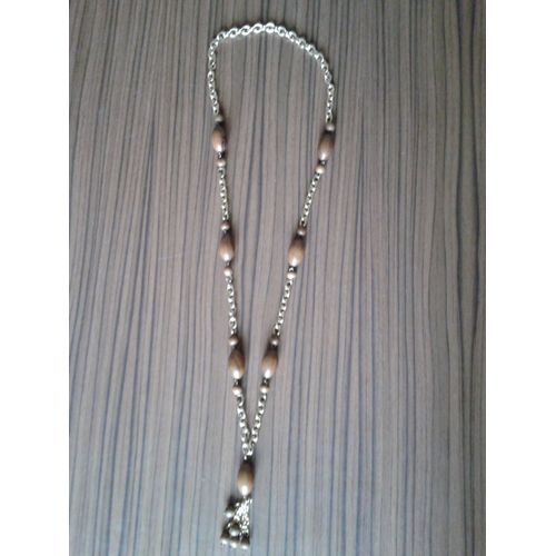 Collier Bois Et Dore