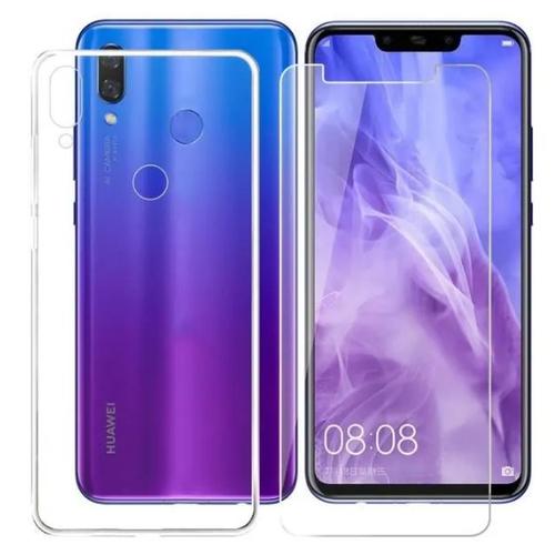 Hqselection® Coque Pour Huawei P Smart Plus 2018 Transparente Silicone En Gel Tpu Souple + 2 Verre Trempé Film Protection Écran - Anti Rayures - Ultra Résistant Dureté 9h