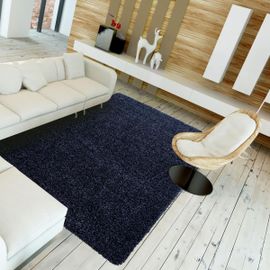 Tapis Shaggy Shaggy Li Bleu 140x200 Oeko Tex® En Polypropylène Doux Et Soyeux