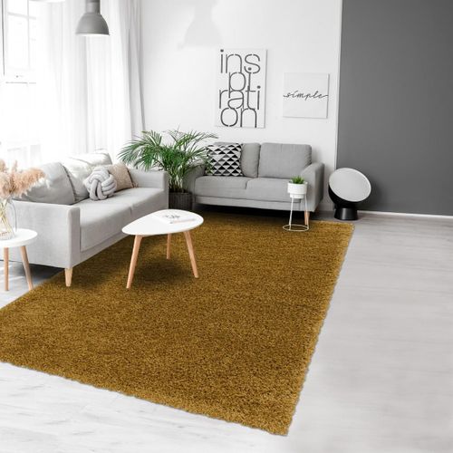 Tapis Shaggy Shaggy Sy Or 100x200 Oeko Tex® En Polypropylène Doux Et Soyeux