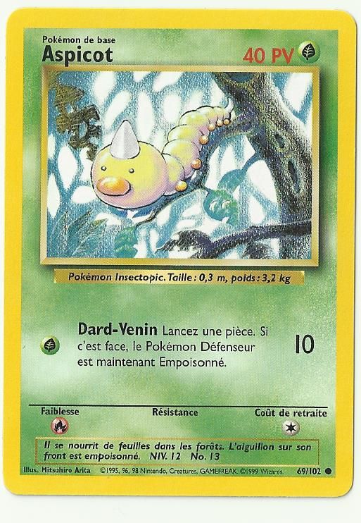 Pokémon - Set De Base - Aspicot - 69/102 - 40 Pv - Commune