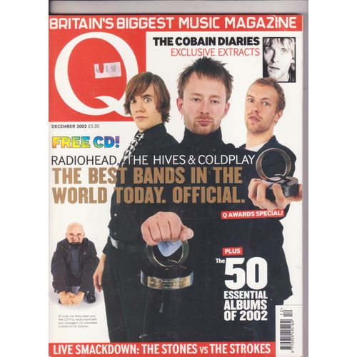 Q Britain's Biggest Music Magazine 197 Dec 2002 Radiohead, Stones, Strokes, Kurt Cobain 