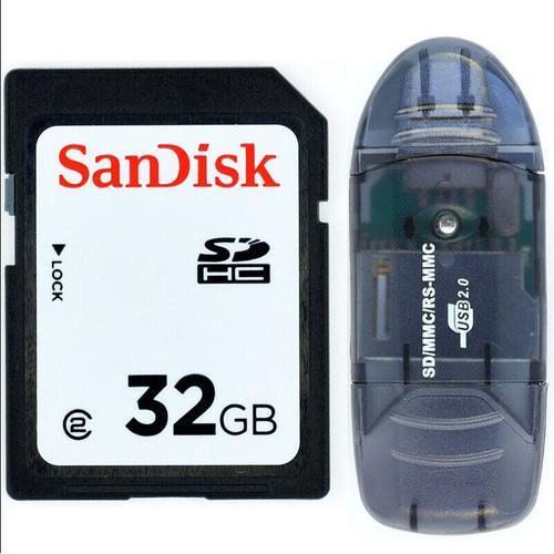 SanDisk 32 go SD SDHC + lecteur SD