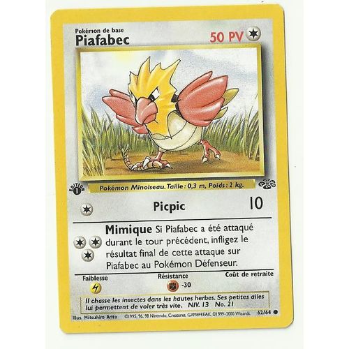 Pokémon - Extension Jungle - Piafabec - 62/64 - 50 Pv - Commune