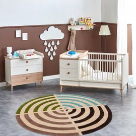 Tapis Rond Fait Main Lifou Multicolore 150x150 Rond En Laine