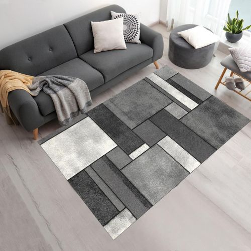 Tapis Salon 280x380 Brillance Geometrique 1 Gris