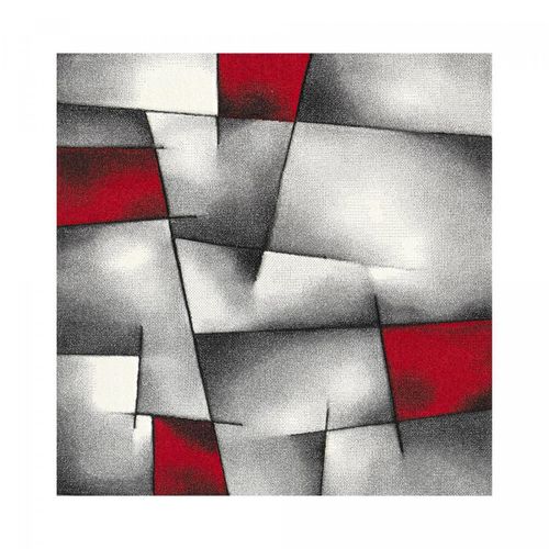Tapis Salon 140x140 Carre Brillance Ultimate 1 Rouge