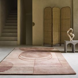 Tapis Moderne Fait Main Delola Crème 140x200 En Laine Idéal Pour Une Chambre
