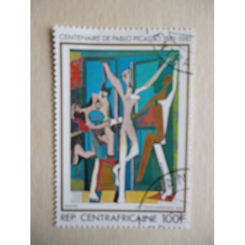 Timbre "République Centrafricaine :Centenaire De Picasso:1881-1981:Les Trois Danseuses 1925".