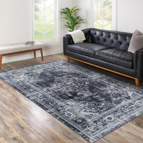 Tapis Orient 160x230 Rectangle Noir Tissé Motifs Orientaux Akiak