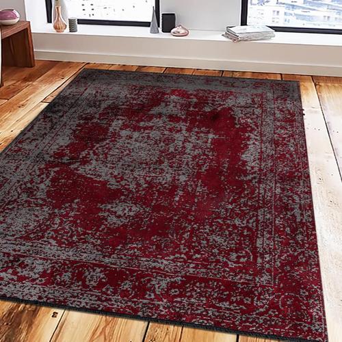 Tapis Kilim 240x300 Redvintage Rouge Tapis Moderne Tissé En Coton