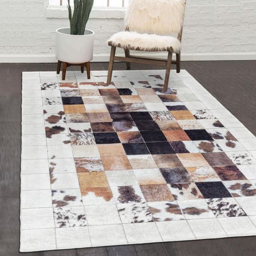 Tapis Salon 160x230 Cm Rectangulaire Huslio Ecru Salle À Manger Adapté Au Chauffage Par Le Sol