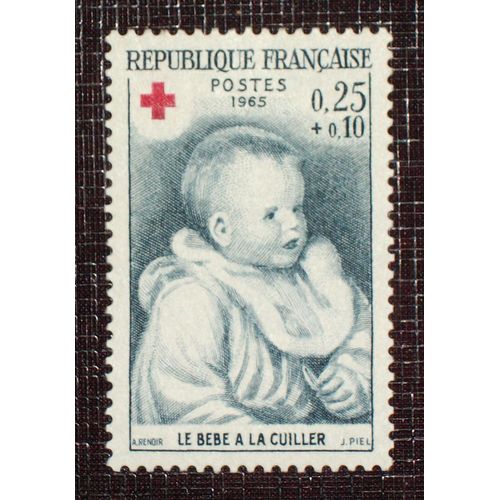 France N° 1466 Neuf Sans Charnière De 1965 - 25c+10c « Bébé À La Cuiller », Oeuvre De Renoir (Croix-Rouge) 