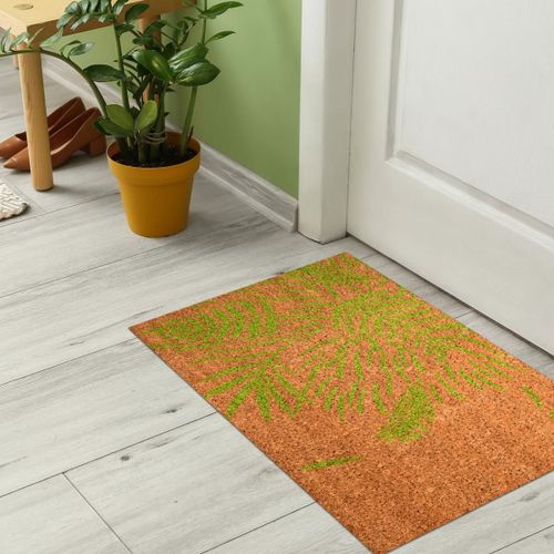 Paillasson Coco Feuille Beige 40x60 En Coco Idéal Pour Une Entrée