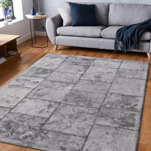 Tapis Kilim 160x230 Patshy Gris Tapis Facile D'entretien En Coton