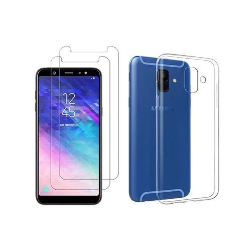 Hqselection® Coque Pour Samsung Galaxy A8 2018 Transparente Silicone En Gel Tpu Souple + 2 Verre Trempé Film Protection Écran - Anti Rayures - Ultra Résistant Dureté 9h