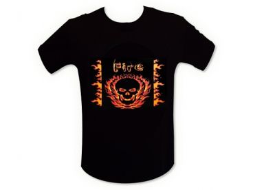 T-Shirt Equalizer Tête De Mort En Feu Led Lumineux Xl