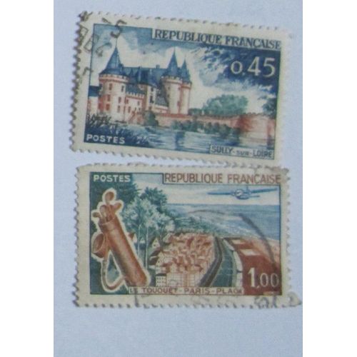 2 Timbres Oblitérés, France, Le Touquet / Sully Sur Loire