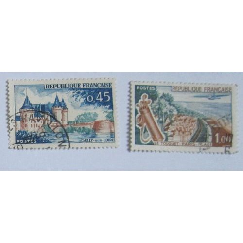  2 Timbres Oblitérés, France, Le Touquet / Sully Sur Loire 