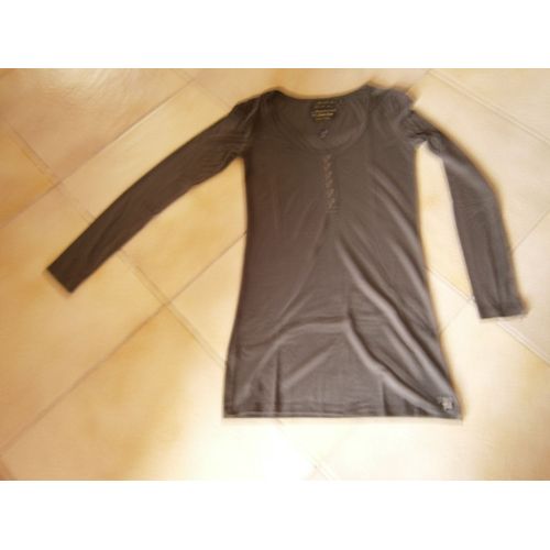 Tee-Shirt Manches Longues Femme Gris Bleu Taille 1 Marque Teddy Smith