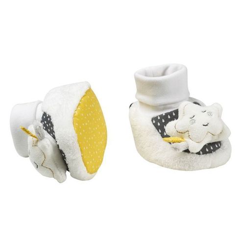Chaussons Bébé 0-6 Mois - Sauthon - Babyfan - Grelot - Blanc