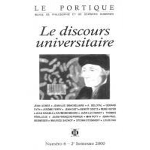 Le Portique N6 2 E Semetre 2000 E Le Discours Universitaire