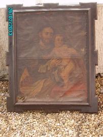St Joseph Tenant Le Petit Jesus Dans Ses Bras.
