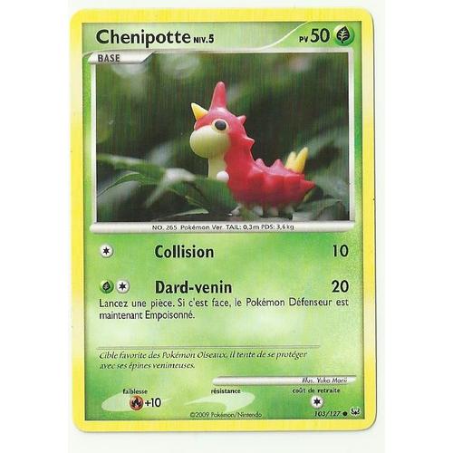 Carte Pokémon 103/127 Chenipotte Lv. 5 50 Pv Platine Neuf Fr