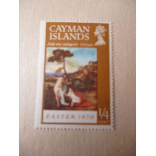 Timbre "Cayman Islands :Pâques 1970:Le Titien:Fond Marron".