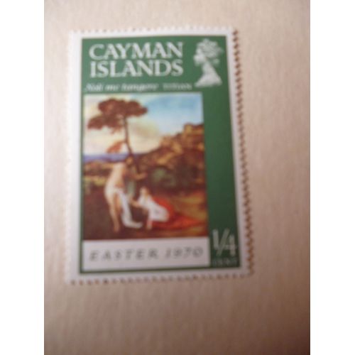 Timbre "Cayman Islands :Pâques 1970:Le Titien:Fond  Vert".