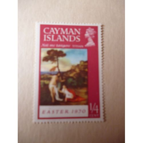 Timbre "Cayman Islands :Pâques 1970:Le Titien:Fond Rouge".
