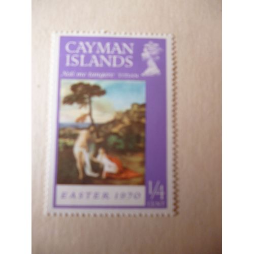 Timbre "Cayman Islands :Pâques 1970:Le Titien:Fond  Violet".