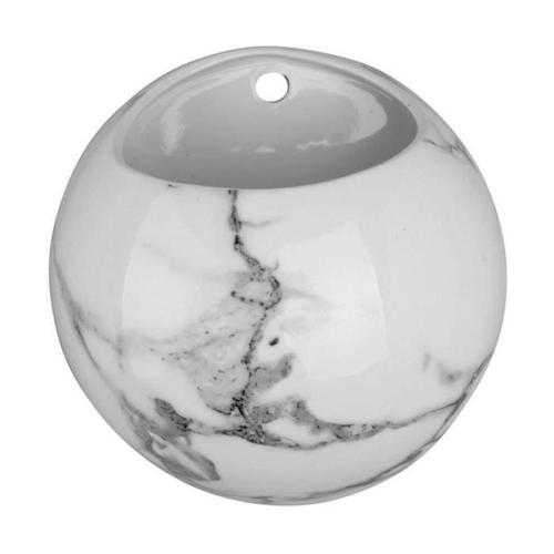 Jardinière Murale En Céramique Marbrée Globe - Globe - Blanc - Asymétrique - 1 L - Terre Cuite