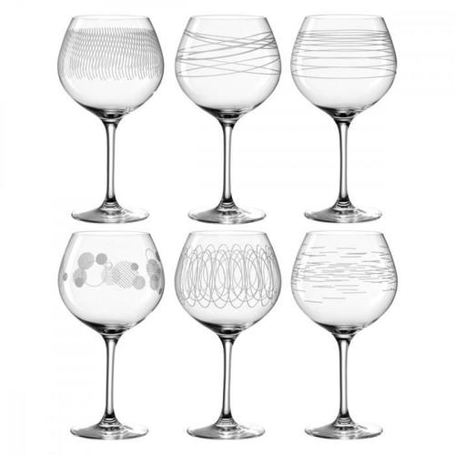 Lot De 6 Verres À Bourgogne Gravés 630ml - Leonardo - Transparent -