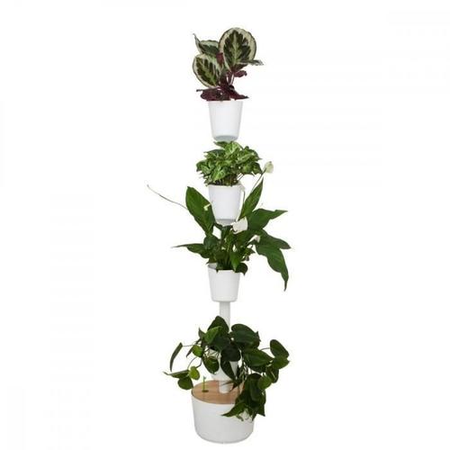 Jardin D'intérieur Avec 4 Plantes Placides Bleues Et Arrosage Auto Blanc - Citysens - Noir -