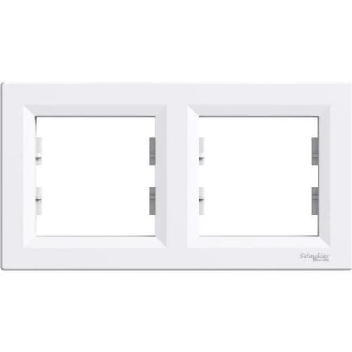 Plaque / cadre double, horizontale, blanc - Asfora Schneider