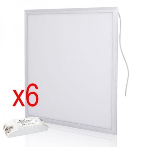 Lot de 6 Dalles LED 45W 600x600 3600lm Prisma VT-6068 UGR 19 (Blanc Froid (6400K))