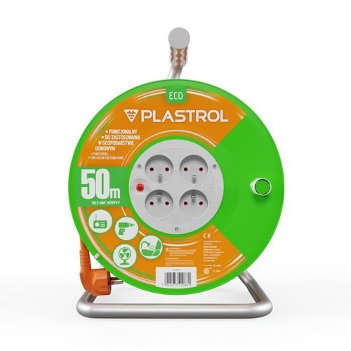 Enrouleur ménager bricolage 50M 3x1,5 H05VV-F 4x 2p+T ECO KEL