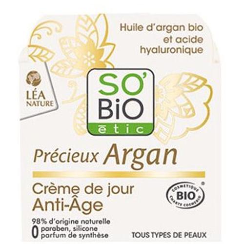 Crème De Jour Anti Âge Huile D'argan Acide Hyaluronique 