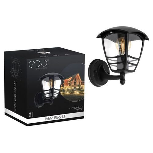 Applique Murale Extérieure Imma Edo Black Up E27 Noir Ip44 En Aluminium - Edo