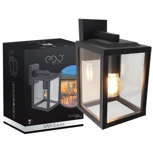 Applique Extérieure Étanche Ip44 Gaia S E27 Noir Edo777370 Garden Line