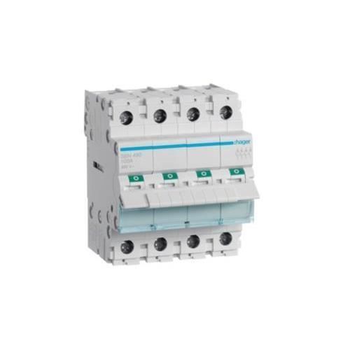 HAGER HAGER SBN490 - NON AUTOMATIQUE 4 POLES INTERRUPTEUR 100A 4 MOD