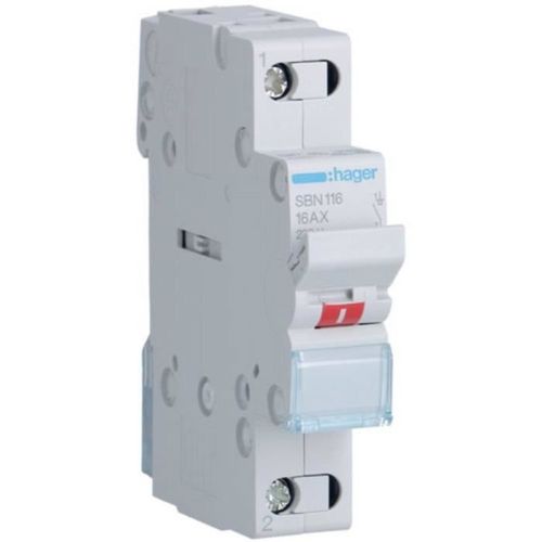Module d'interrupteur Hager SBN116 gris16 A230 V1 pc(s)