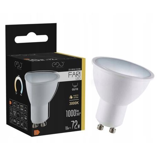Ampoule Led Fari Gu10 10w 3000k Blanc Chaud 120° 1000lm Edo