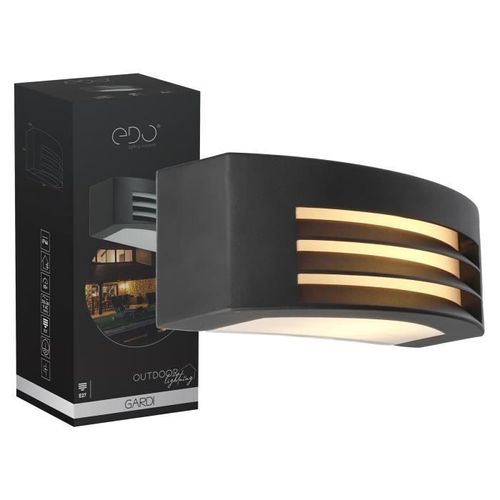 Applique Murale Extérieure Led Gardi E27 Ip54 Noir Edo Garden Line