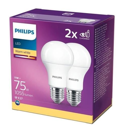 Lot De 2 Ampoules Led Philips E27 11w 2700k Philips